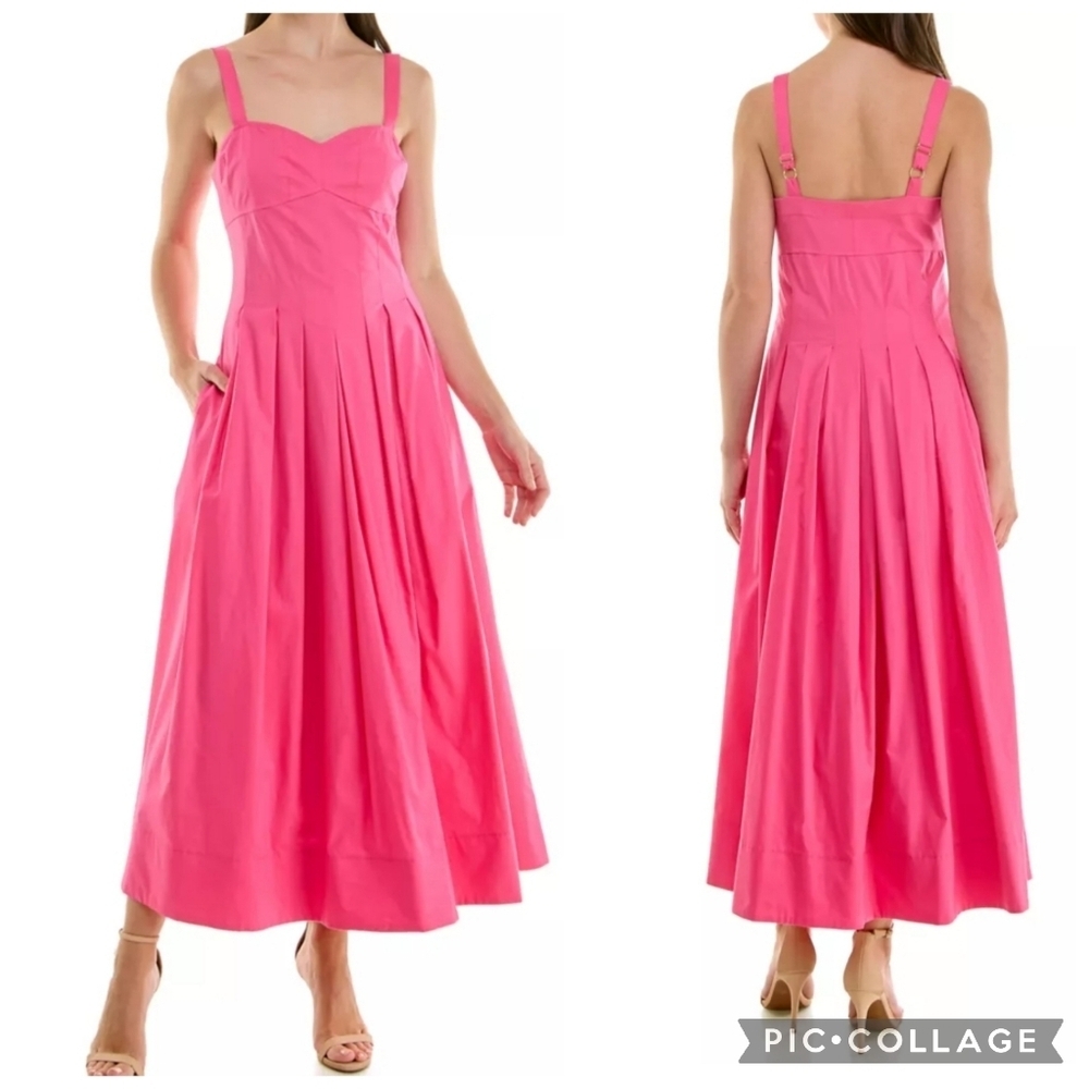 Taylor Women's Sleeveless Sweetheart Midi A-Line Dress